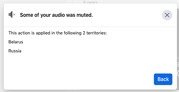 Facebook error message